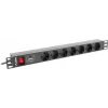 Lanberg | Toitejaotuse seade (PDU) 19 tolli 1U 10A 2M 7X Schuko pistikupesa | PDU-07F-0200-IEC-BK