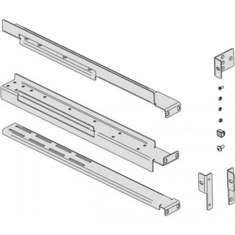 Rack rail kit EVER W/OP-ZA00-0001/00 paigalduskomplekt, hõbedane/must siin, kapi paigaldamiseks