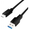 Logilink - USB-kaabel - USB-tüüp A (W) USB-C (M) - USB 3.2 Gen 1 - 3 A - 1 m - Must (CU0168)
