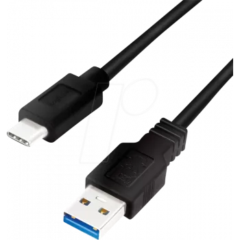 Logilink - USB-kaabel - USB-tüüp A (W) USB-C (M) - USB 3.2 Gen 1 - 3 A - 1 m - Must (CU0168)