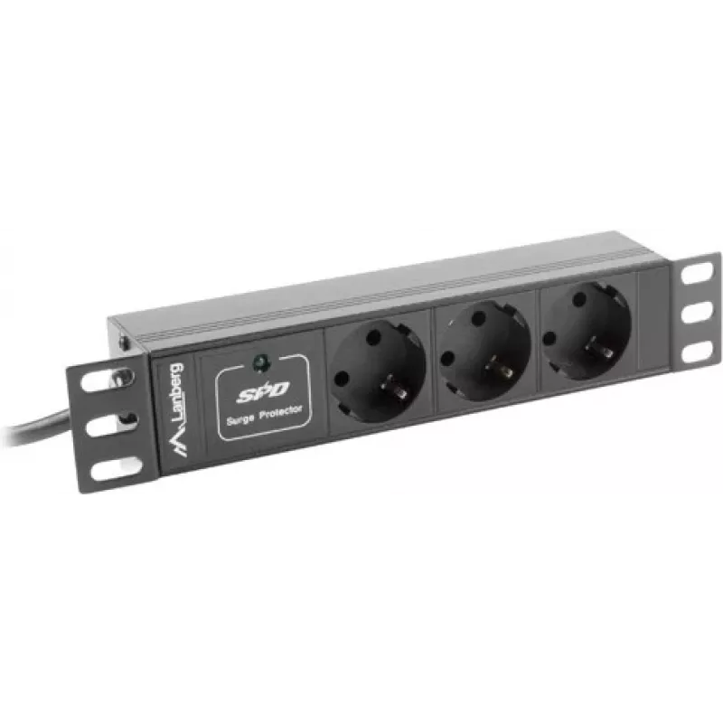 Lanberg PDU-03F-0200-BK Stromverteilereinheit (PDU) 1U Must 3 AC-Outputs (PDU-03E-0200-IEC-BK)