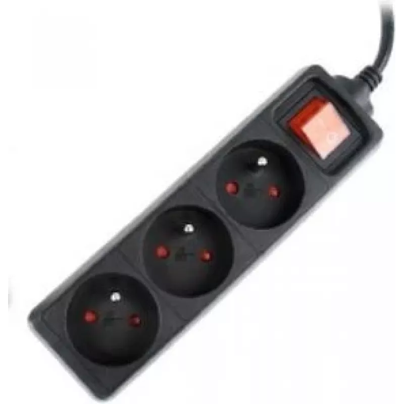Gembird EG-PSU3F-01 piksekaitse must 3 AC-pistikupesa 230 V 0,6 m