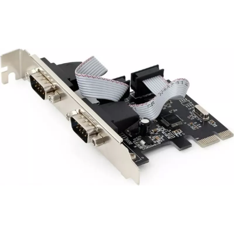 Sisemine jadaliidese adapter GEMBIRD SPC-22 PCIe RS-232 madalaprofiililine, WCH382, 16000 Kbit/s, 67×120×20 mm, must