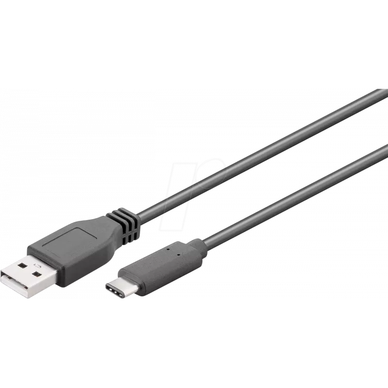 Wentronic goobay - USB kaabel - USB-C (M) to USB Typee A (M) - USB 3,1 Gen 2 3 A - 50cm - Round - Must (41073)