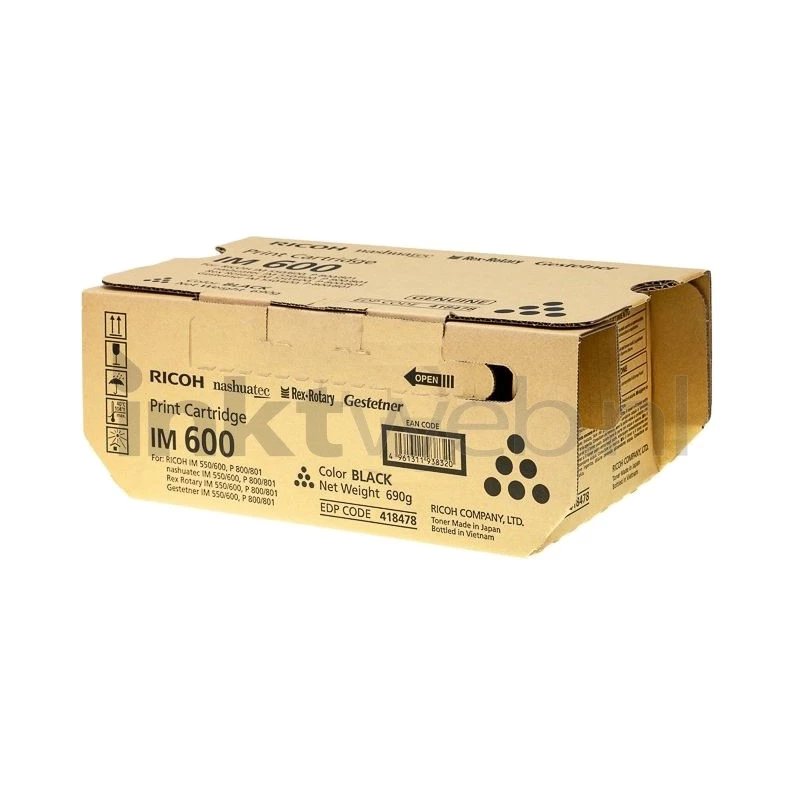 Ricoh 418478 toonerikassett 1 tk Originaal must