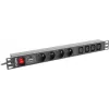 Toitejaotusseade LANBERG PDU-04E04I-0200-IEC-BK — 1U, 4 E-tüüpi pesa, 2 m kaabel, 10 A, 220–250 V