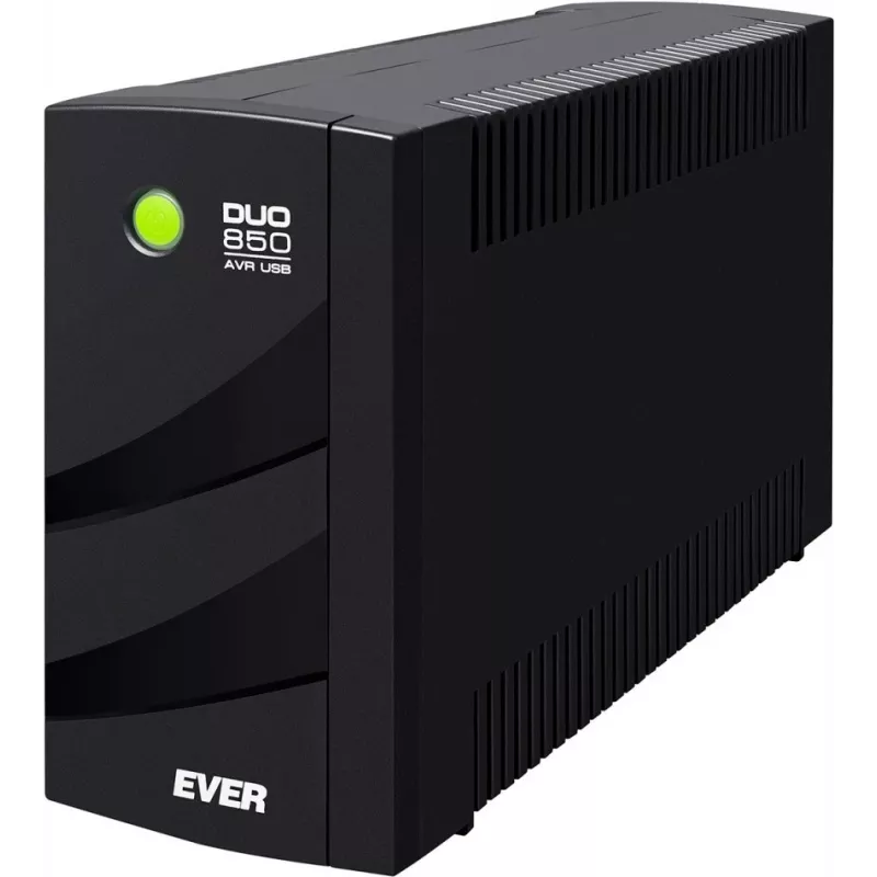 EVER DUO 850 AVR USB - UPS - AC 230 V - 550 W - 850 VA - Ühefaasiline - 2 x Bleisure 5 Ah - USB - Väljundpistikud: 6