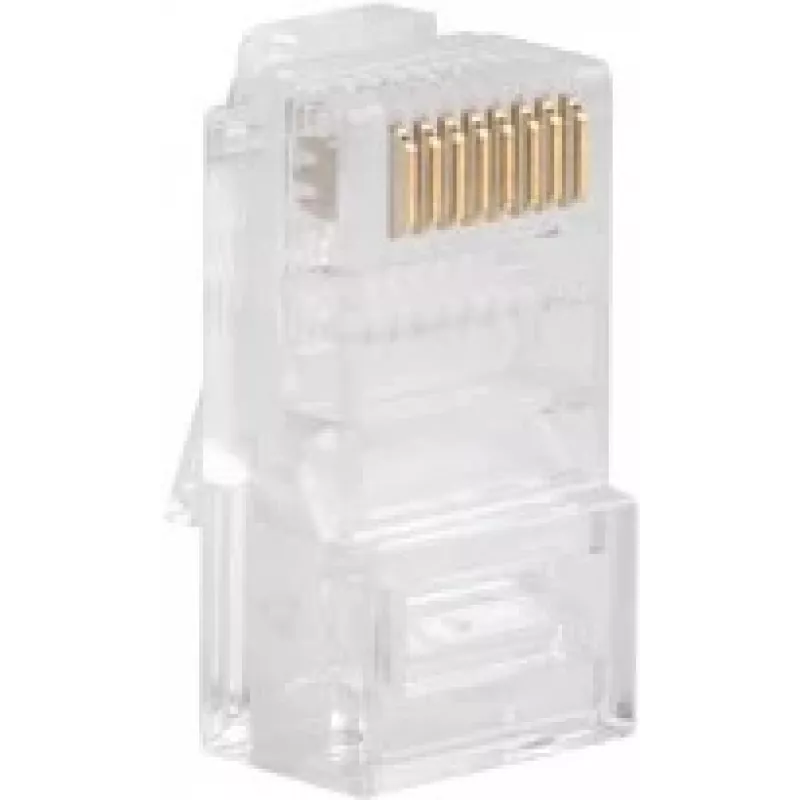 LANBERG RJ-45 pistik PLU-5000, U/UTP (UTP) varjestus, läbipaistev valge, 100 tk pakendis
