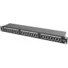 Patch panel 1U LANBERG PPS6-1024-B, 24 pordiga Cat6, metallist, must, 442×114,5×44,5 mm