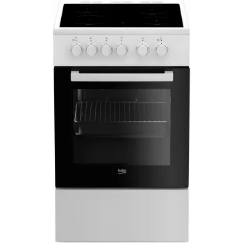 Beko FSS57000GW pliit Vabaltseisev pliit Elektriline keraamiline pliit Must, Valge
