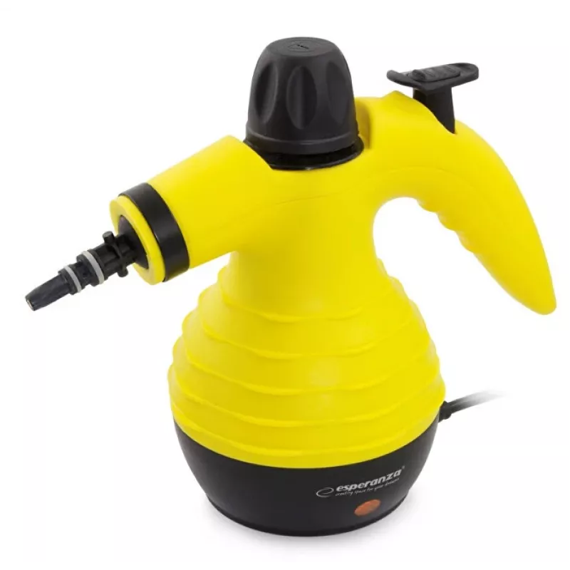 Kantav aurupuhasti ESPERANZA EHS001 — 0,35 L, 900 W, 3 bar, 115 °C, 40 g/min, sisaldab põranda-/polstri-/harjaotsikuid