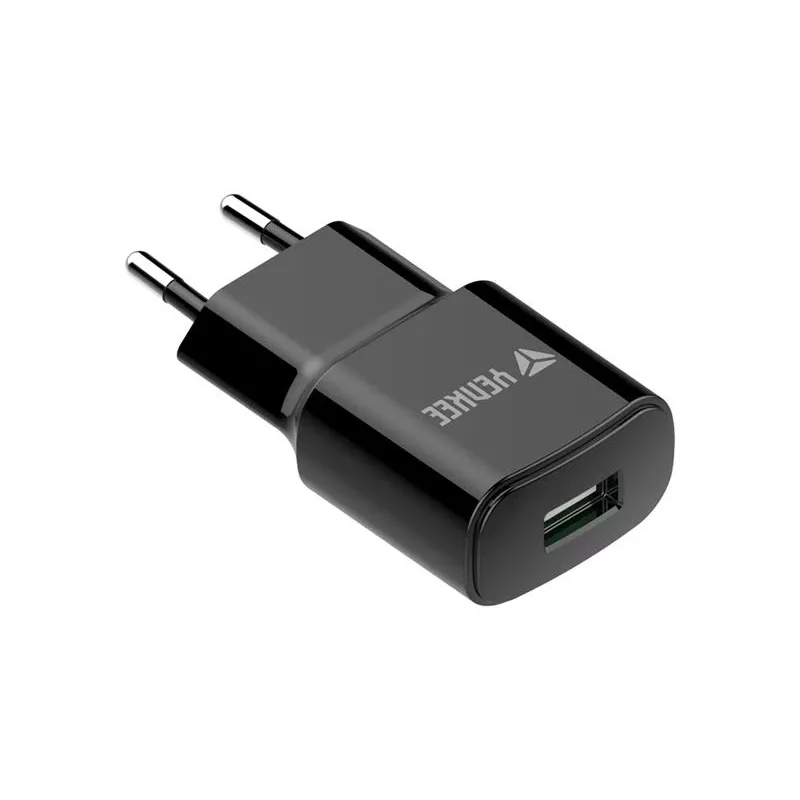 Võrgutoitega USB-A laadija YENKEE YAC 2013BK — 12 W, 2,4 A väljund