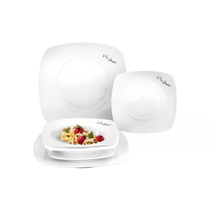 Nõudekomplekt LAMART LT9002 — 6 tk portselanist taldrikut: 2×25cm, 2×20cm, 2×17cm, valge