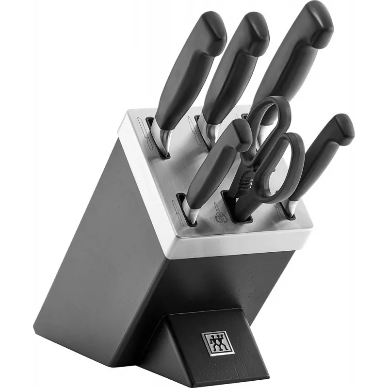 Nugade/riistade komplekt ZWILLING 35145-007-0 — 7-osaline koos koka-, koorimis-, leivanoa, köögikääride ja musta plokiga