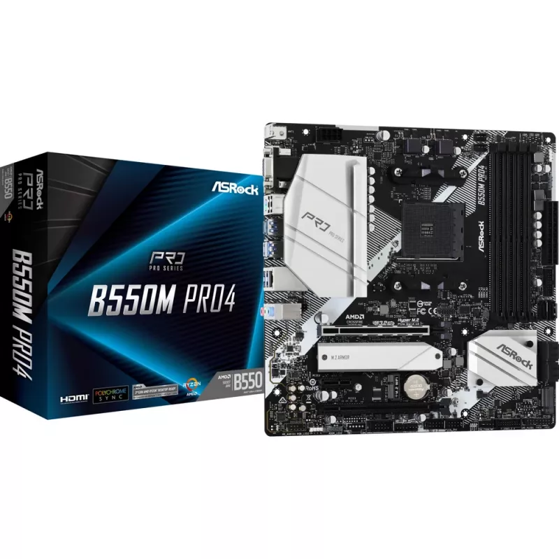 ASRock B550M Pro4 AM4 Micro-ATX emaplaat