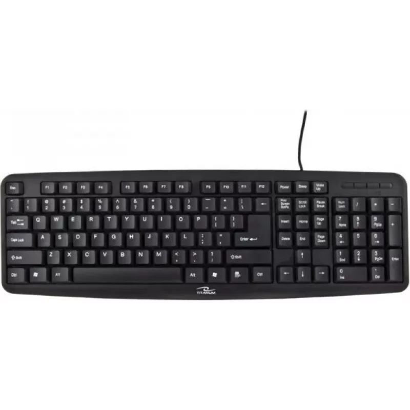 Titanum Tk102 Ps/2 klaviatuur must US Qwerty