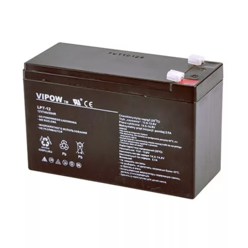 Pliiaku 12V 7.0Ah VIPOW on Vipow toode meie varuakude valikust. Esiletõstetud omadused: must viimistlus, kaal 2,15 ja aku tüüp.