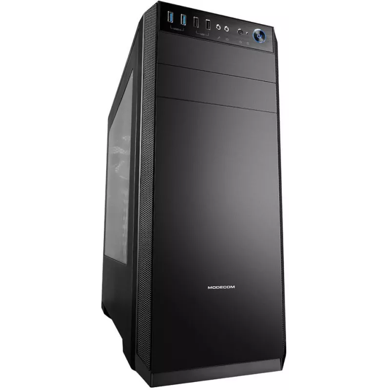 Arvuti korpus MODECOM Oberon Pro Midi Tower — must, toetab ATX/microATX/ITX, 7 laienduspesa, kuni 395 mm GPU, 5 HDD/3 SSD pesa