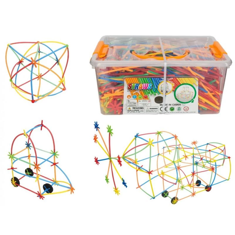 Ehitusklotsid Ascato Askato Little Straws 1000 tk — ehitusmänguasjade komplekt, 1000 tk