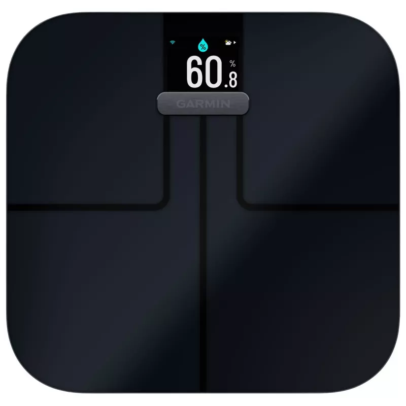 Elektrooniline isiklik kaal GARMIN Index S2 — must, max 181,4 kg, Wi‑Fi/Bluetooth, kehakoostis