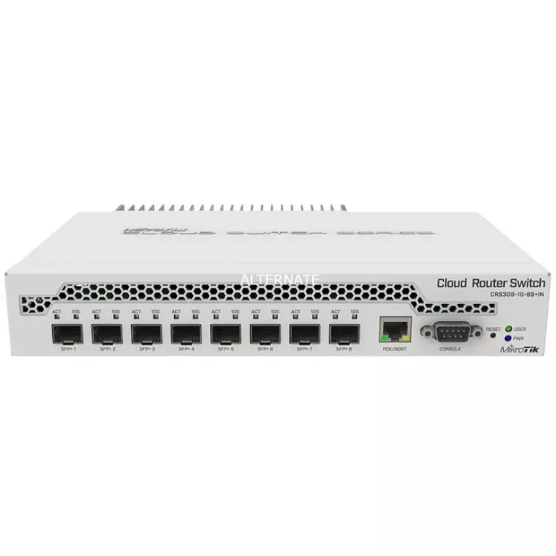 Mikrotik CRS309-1G-8S+ hallatav Gigabit Ethernet (10/100/1000) Power over Ethernet (PoE) valge