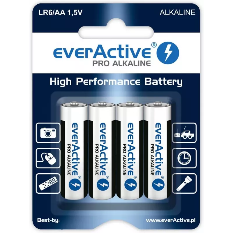 everActive ühekordne leelispatarei AA 1,5 V LR64BLPA 4 tk blisterpakendis