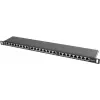 LANBERG PPS5-0024-B 24-pordine CAT5e jaotusplaat, metallist, 0,5U, 445×99×22,3 mm, must