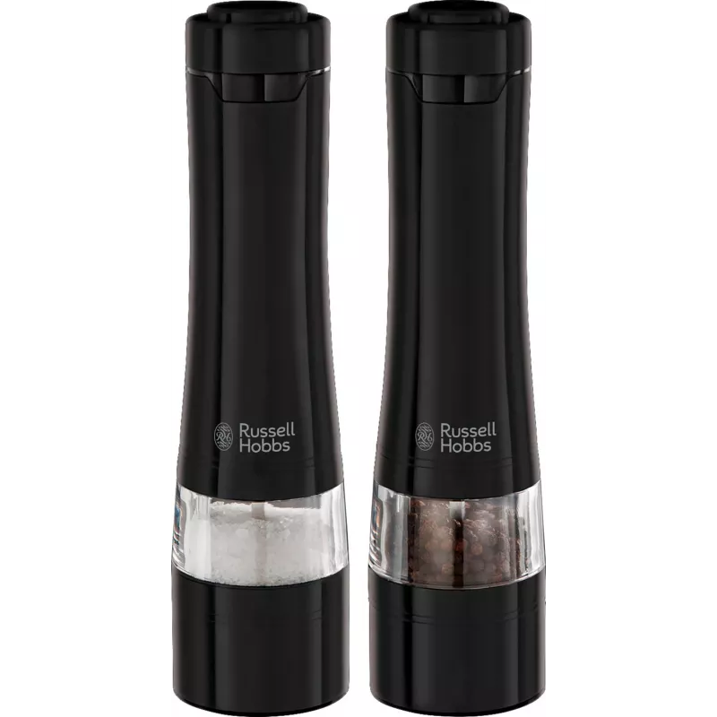 Russell Hobbs 28010-56 Electric Salt Mill Set (High Quality, Automatic, Adjustable Grinding, Light on Base, Must Metal Design) Pepper Mill