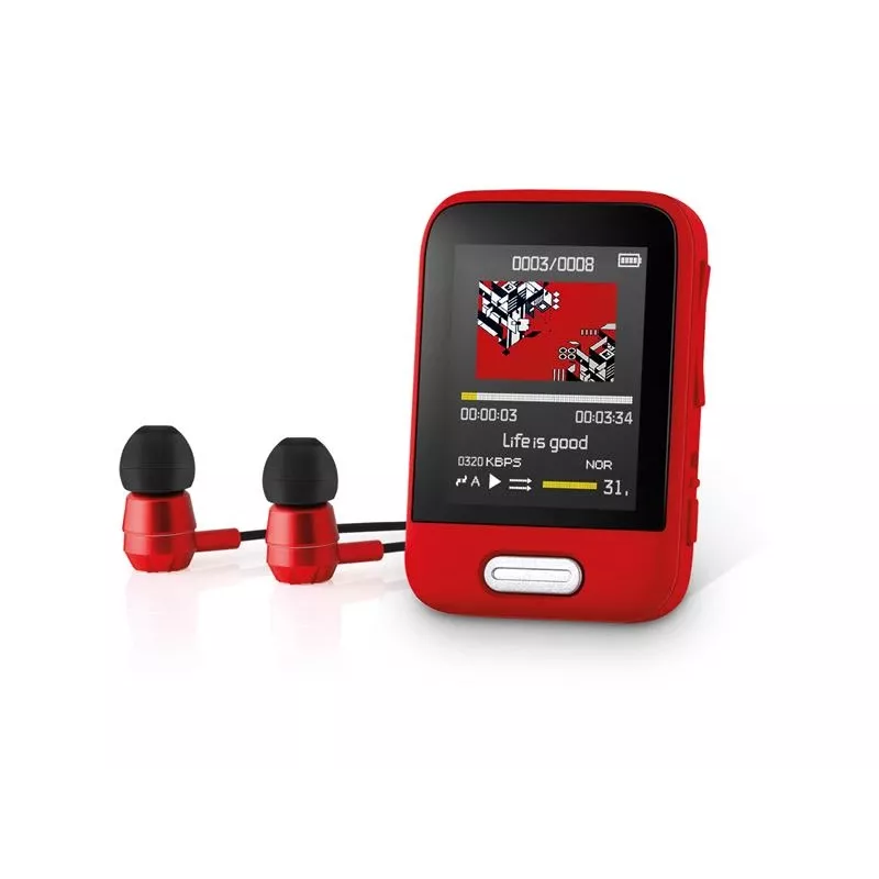 Kaasaskantav MP3/MP4-mängija SENCOR SFP 7716RD — 16 GB mälu, kompaktne meediumipleier