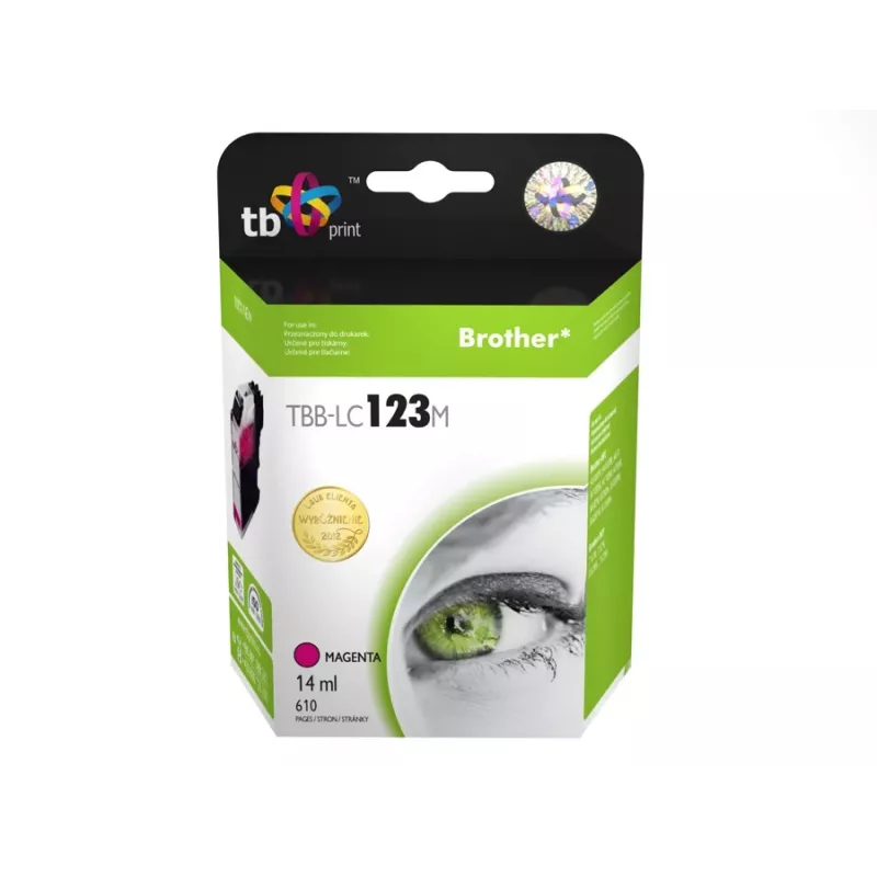Ühilduv tindikassett Brother LC123M 100% uus