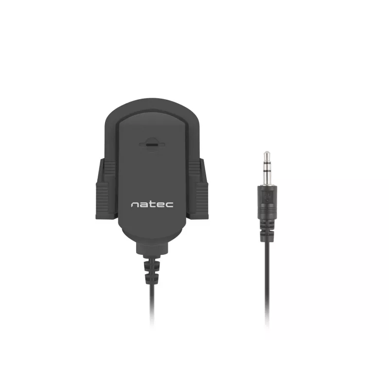 Klambriga mikrofon NATEC NMI-1352, juhtmega 3,5 mm, tundlikkus -58 dB, 50–16000 Hz, 1,8 m kaabel, 20 g