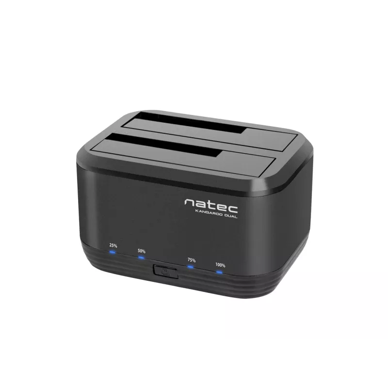 HDD dokkimisjaam 2,5/3,5 USB 3.0 Natec Kangaroo Dual, kloonimisfunktsioon, toiteadapter