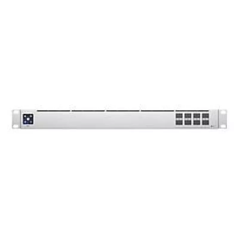 Hallatav L2 võrgulüliti UBIQUITI USW-Aggregation — 8 SFP+ pesa, 10G tugi, ventilaatorita, 1U riiulisse, hõbedane