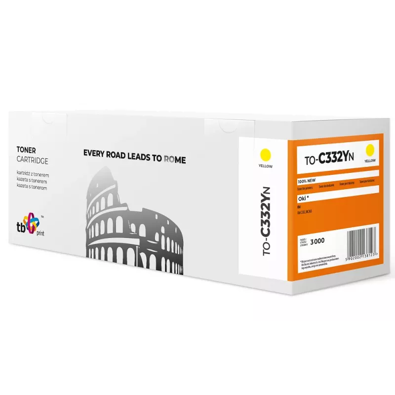 Toner TB Ühilduv OKI C332 to-C332YN YE