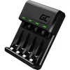 Akulaadija roheline Cell GC VitalCharger USB, 4 pesaga, AA/AAA, USB-toitega, must
