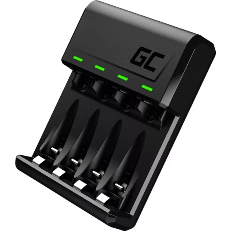 Akulaadija roheline Cell GC VitalCharger USB, 4 pesaga, AA/AAA, USB-toitega, must