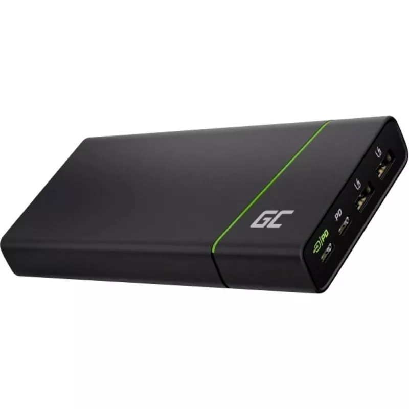 Kantav aku roheline Cell PowerPlay Ultra 26800 mAh, 128W väljund, Quick Charge 3.0, 2x USB‑C, 2x USB‑A, grafiit