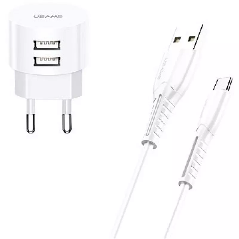Laadija usams XTXLOGT18TC05 2x USB-pordi ja integreeritud USB‑C kaabliga, 2,1A väljund