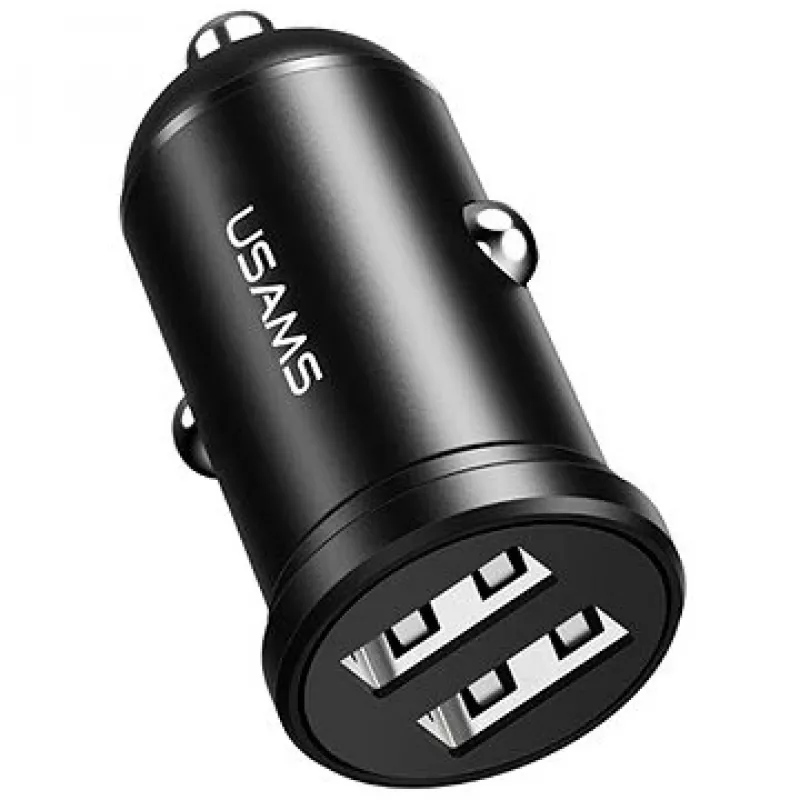 Autolaadija usams USA000867 — Kaks USB 2×2,4A, Must