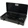 Mpm Kn-02/1kb kaasaskantav gaasipliit Camping 2 põletit emailitud rest kaitsekate standard G30-37 Mbar must