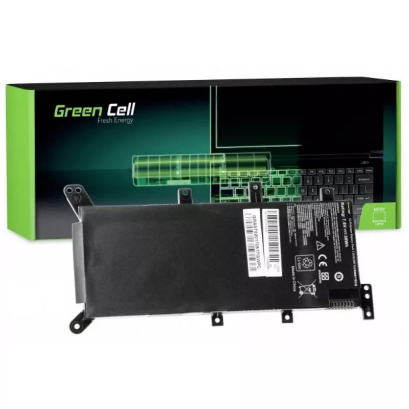 Sülearvuti aku roheline Cell ASUS A555 F555 K555 R556 X555 jaoks, LiPo 4000 mAh, 7,6 V, 4 elementi, must