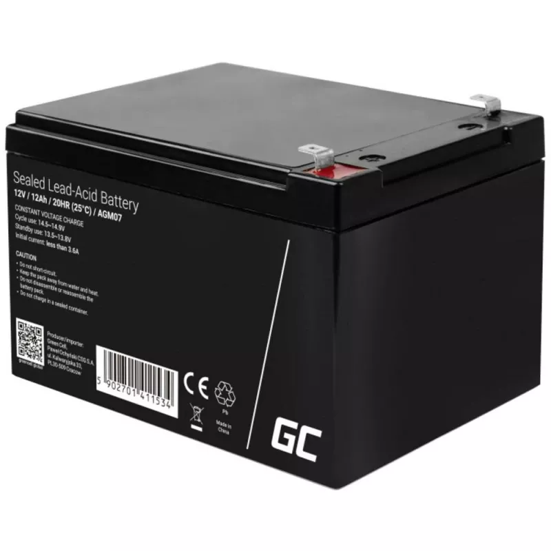 UPS-aku roheline Cell AGM04 12V 7Ah suletud pliiaku (VRLA) must, 1 tk
