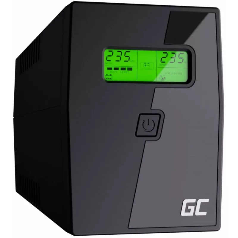 Green Cell UPS01LCD katkematu toiteallikas (UPS) Line-Interactive 0,6 kVA 360 W 2 AC-pistikupesa