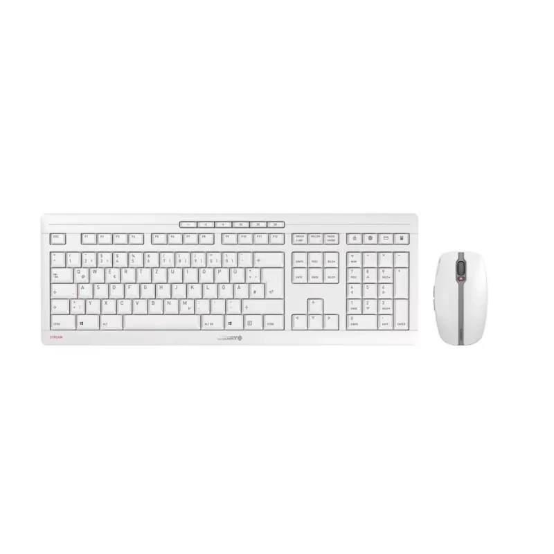 Klaviatuur CHERRY Stream Desktop Recharge hiir kaasas universaalne RF juhtmevaba QWERTZ saksa hall