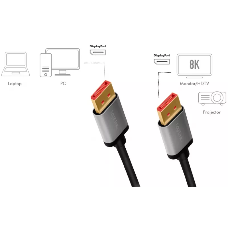 LogiLink DisplayPort kaabel 1 m Must Hall CDA0104