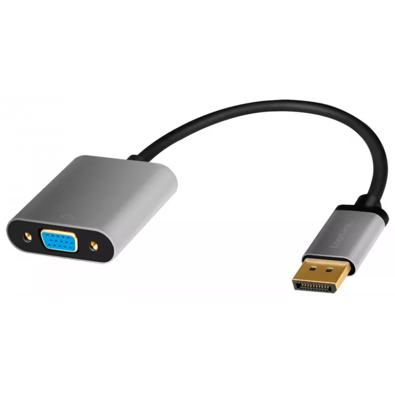 LogiLink CDA0109 kaablisoo muundur DisplayPort->VGA 0,15 m hall/must