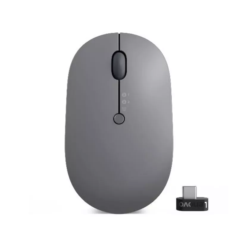Lenovo Go mitme seadme hiir kontorile, kahekäeline, RF-juhtmevaba + Bluetooth, optiline, 2400 DPI