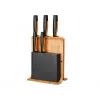 Pilu noablokk Fiskars 1057552 — puidust ristkülikukujuline noaplokk 5 piluga, roostevaba teras, max noa pikkus 21,3 cm