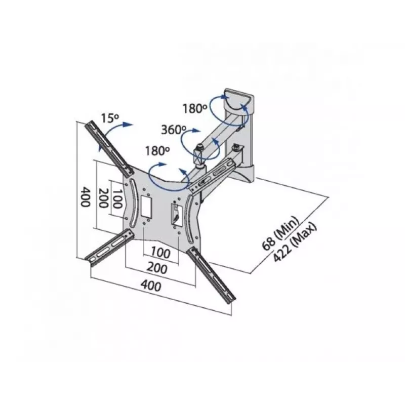 TB TV seinakinnitus TB-254E kuni 60 tolli 30 kg
