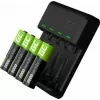 Akulaadija roheline Cell GC VitalCharger koos 4× AA 2000mAh NiMH akudega